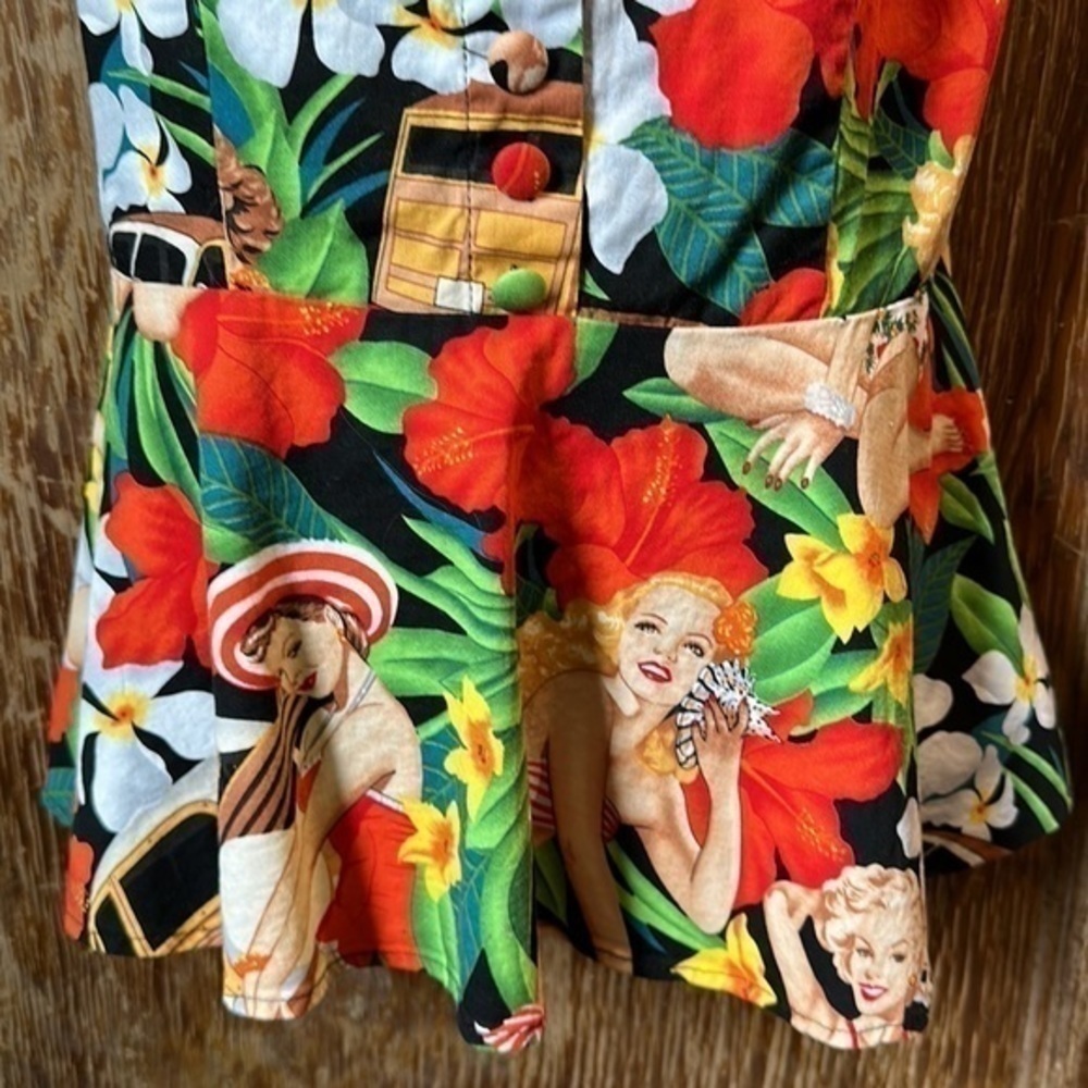 Belle Pogue pin up girl vintage style top size Large - Picture 2 of 6